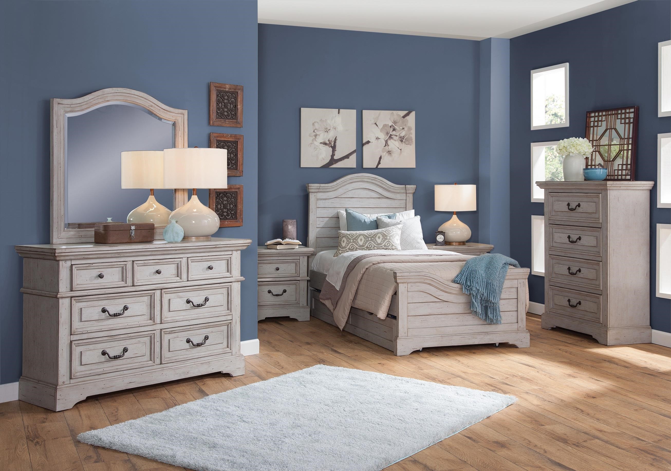 American Woodcrafters Stonebrook Youth in Antique Gray Twin Panel